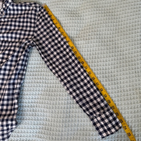 J.Crew Classic Fit Button Down Shirt Womens 4 Crinkle Gingham Navy Top AW251 - Picture 7 of 8